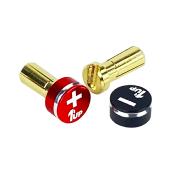 UK-Lowpro bullet plugs w/ grips - 5MM red/black 1UP RACING