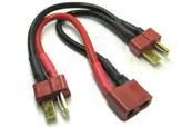 UK-Deans 2s Battery Harness For 2 Packs In Series 14AWG Silicone ETRONIX