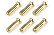 UK-BULLIT CONNECTOR 5.0MM MALE SOLID TYPE GOLD PLATED ULTRA LOW RESISTANCE WIRE 90DEG 6PCS CORALLY