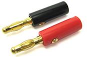 UK-4.0mm Gold Connector, red & black Banana Plugs ETRONIX