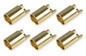 UK-BULLIT CONNECTOR 6.5MM FEMALE GOLD PLATED ULTRA LOW RESISTANCE 6PCS CORALLY