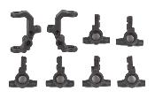 UK-RC10B7 FT Caster and Steering Blocks, carbon TEAM-ASSOCIATED