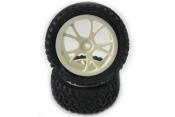 UK-Tyres "CUBOID"  1/10 loisir AVT. sur jantes blanches FASTRAX