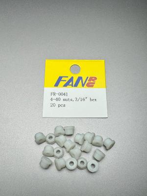 UK-4-40 Nylon nuts, 3/16" hex white 20pcs FAN RC