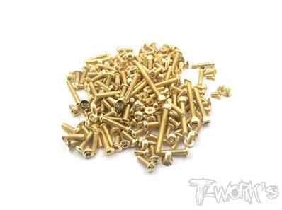 UK-Gold Plated Steel Screw Set 164pcs.(TEKNO SCT410.3) T-WORK'S