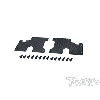 UK-Graphite Rear Lower A-arm Stiffeners 1.5mm ( For Serpent SRX8/E/EVO GT/GT/GTE/ E-Pro/ GTE LWB/GT TQ/GTE WC ) T-WORK'S