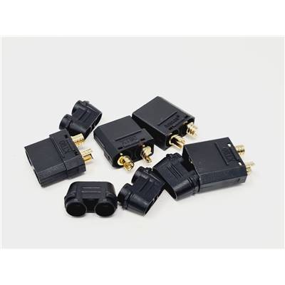 UK-XT90 sockets with solder protection Black Male & Female (2 pairs) WS-LINE