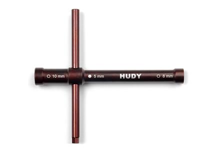 UK-Cross Wrench Glowplug # 8mm / Clutchnut # 10mm - Long HUDY