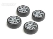 UK-TC Slick Tires+Wheels 6 Spoke Grey ET -0mm (4PCS) CARTEN