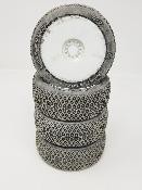 UK-SPIDER WEB EVO GUM M3 TIRES MOUNTED ON WHITE RIMS (4) - 5% WEAR VP-PRO