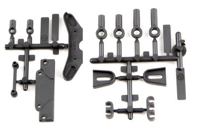 UK-RC10B6.3 Servo Mount Brace, Tower Covers, Wire Clips, Rod Ends TEAM-ASSOCIATED