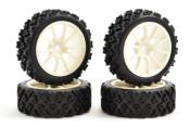 UK-1/10 STREET/RALLY TYRE 10SP WHITE WHEEL FASTRAX