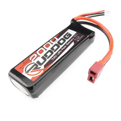 UK-2000mAh 30C 7.4V LiPo Pack Battery with T-Plug (88x28x16mm | 1:14 RTR) RUDDOG