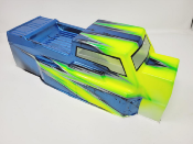 UK-BODY ET48 2.0 YELLOW FLUO-GREEN/SKY BLUE METAL PAINTED FOR ET48 2.0 TEKNO-RC