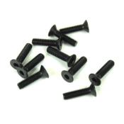 UK-M4x15mm Flat Head Screws (black, 10pcs) TEKNO-RC