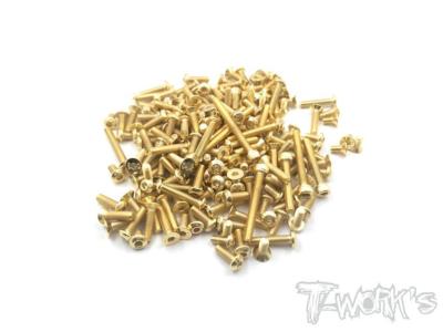 UK-Gold Plated Steel Screw Set 120pcs. ( For Team Associated RC10 B6.4 ) T-WORK'S