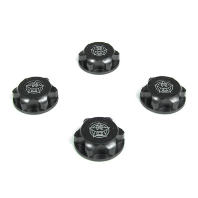 UK-Wheel Nuts (RC Logo, 17mm, serrated, gun metal anodized, M12x1.0, 4pcs) TEKNO-RC