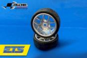 UK-1/10 BELTED TYRES PREGLUED 10 SPOKE - WHITE RIDE