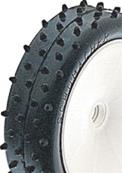 UK-Mini Spike 2; Front Tyres 2wd slim - Blue (pr) SHUMACHER RACING