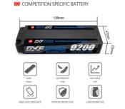UK-Lipo Batterie 2S 7.6V 9200mAh 130C 5mm with DEAN cable DXF