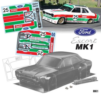 UK-Bodie 1/10e Ford MK1 ZACKSPEED, 190mm (non peinte) TEAM-C