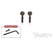 UK-Alum. Pillow Ball With Spring Steel Shaft ( For Mugen MBX-7/7R/7GT/MBX 8 /Mugen MBX8 ECO/Mugen MBX8R ) 2pcs. T-WORK'S
