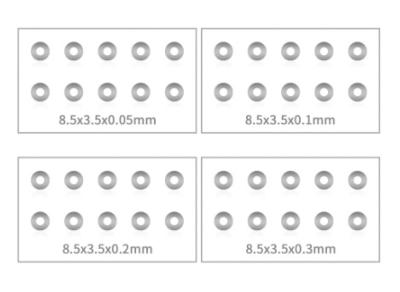 UK-3.5mm Shim Washer Set ( 0.05,0.1,0.2,0.3mm each 10pcs. ) T-WORK'S