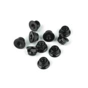 UK-M4 Locknuts (flanged, black, serrated, 10pcs) TEKNO-RC