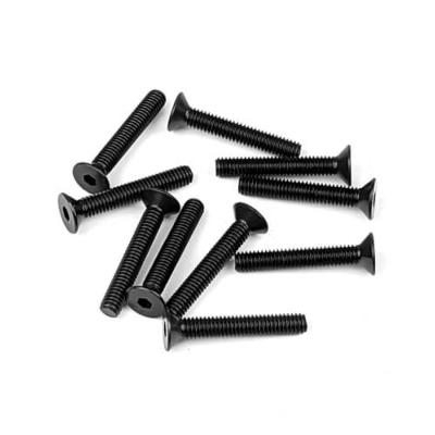 UK-M4x25mm Flat Head Screws (black, 10pcs) TEKNO-RC