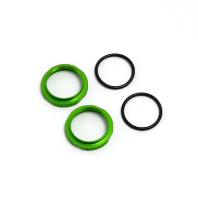 UK-Shock Adjustment Nuts (short, aluminum, GREEN ano, 2pcs) TEKNO RC