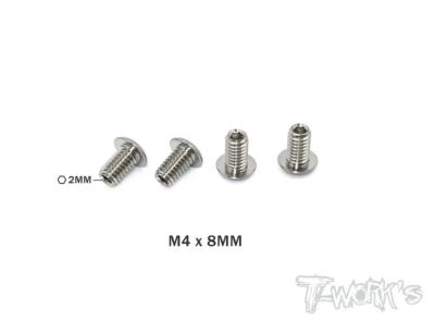 UK-64 Titanium Down Stop Screws M4x8mm (4) T-WORK'S