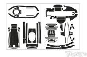 UK-3D Black Graphite Radio Skin Sticker ( For Futaba T6PV ) T-WORK'S