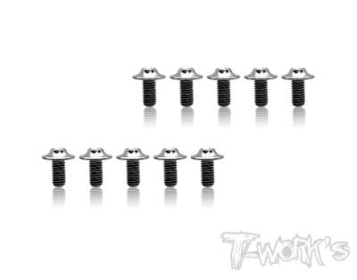 UK-M3 64 Titanium Hex. Socket UFO Flange Head Screw 3x6mm (10) T-WORK'S