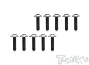 UK-M3x12mm 64 Titanium Hex. Socket UFO Flange Head Screw