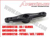 UK-Double alloy servo horn 23T black KO/SANWA ANSWER-RC
