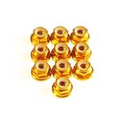 UK-M4 Alum. Flanged Lock Nut Black (10) DONUTS RACING