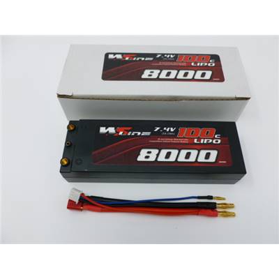 UK-Accu 8000 100c 2s 7.4V (prise PK de 4mm) 2S2P WS-LINE