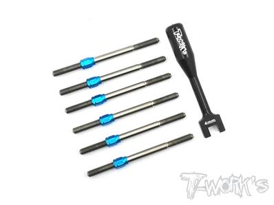 UK-Hybrid Titanium Turnbuckle Set For Team Associated RC10 B6/B6D T-WORK'S