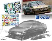 UK-1/10 Body PEUGEOT 406 "ULTRON" BTCC  190mm (clear) TEAM C
