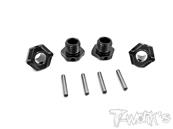UK-Black Hard Coated 7075-T6 Alum.Light Weight Wheel Hub ( For Mugen MBX6/7/7R/MGT7/MBX8/Mugen MBX8R ) 4pcs. T-WORK'S