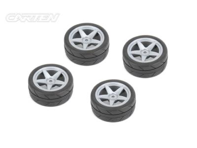 UK-1/10 Tires 26mm 5-Spoke Silver Wheel (4) CARTEN