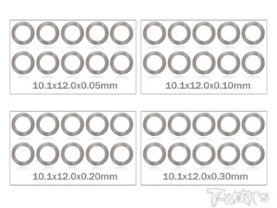 UK-10mm Shim Washer Set ( 0.05,0.1,0.2,0.3mm each 10pcs. ) T-WORK'S
