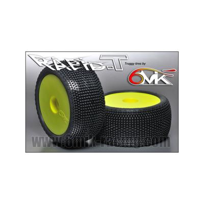 UK-Tires Truggy RAPID-T XS glued on rims ULTRA yellow (2) 6-MIK