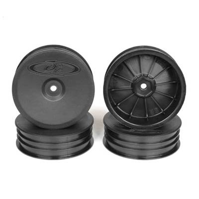 UK-SLIM SPEEDLINE 2.2" 2WD BUGGY FRONT WHEELS, BLACK (B6/RB6) (4) D.E RACING