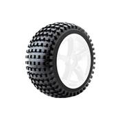 UK-1/8 TRUGGY ROCK MTD ON 5-SPOKE WHITE 0 OFFSET(PR) FASTRAX