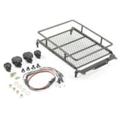 UK-BLACK ALUMINIUM LUGGAGE RACK w/LED LAMPS L130MM X W110MM FASTRAX