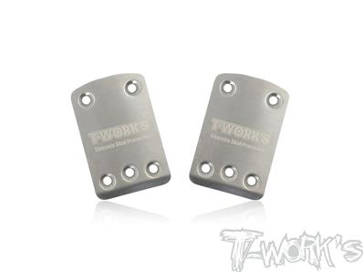 UK-Stainless Steel Rear Chassis Skid Protector ( For Team Associated RC10 B64/B64D ) 2pcs. T-WORK'S