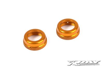 UK-T4 Alu Shock Cap Nut with Vent Hole - Orange (2) X-RAY