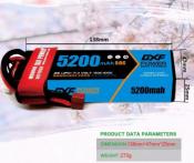 UK-Lipo Batterie 2S 7.4V 5200mAh 50C Blue cordon DEAN DXF-POWER