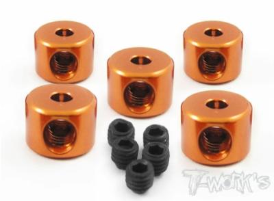 UK-Aluminum 3mm Bore Collar orange 5pcs. T-WORK'S